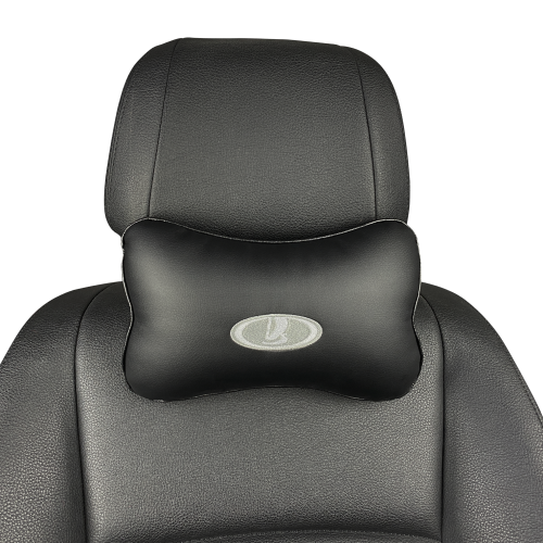 Подушки под шею Подушка под шею черная с вышивкой Lada (Серебро)