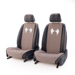 Комплект передних бежевых накидок с вышивкой 