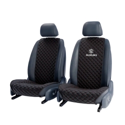 Комплект передних черно-красных накидок с вышивкой 